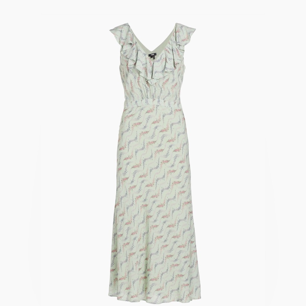Paige Shona Floral Ruffled Midi-Dress Size 2